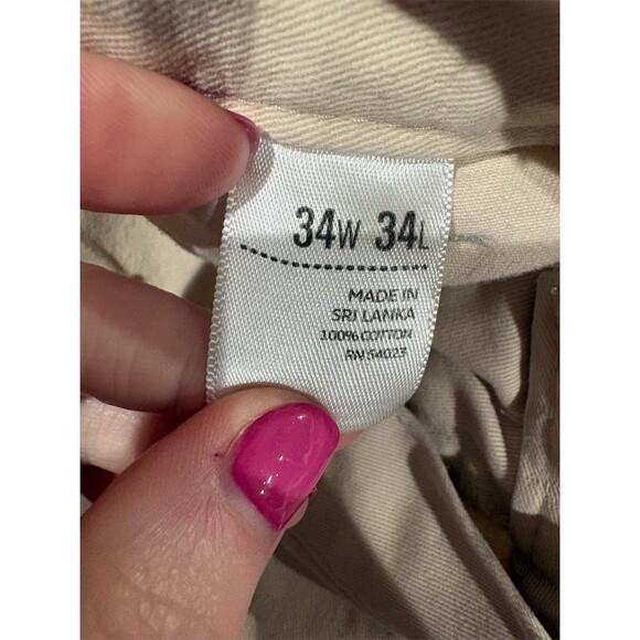 Old Navy Men's Cargo Pants Beige Khaki 34x34 Straight Leg Utility - Picture 10 of 12